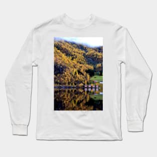 Autumn Trees Flam Aurlandsfjord Norway Long Sleeve T-Shirt